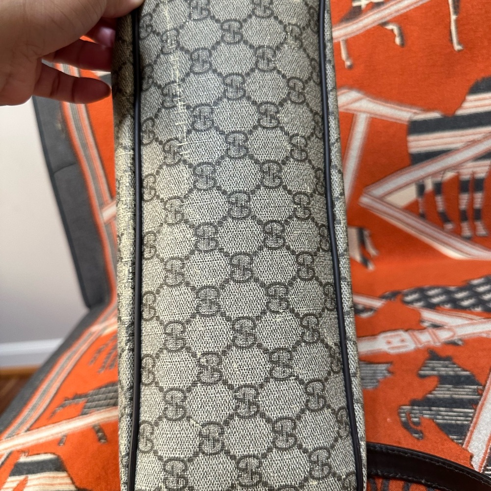 Gucci Gray and Black Monogram Tote - Picture 10 of 16